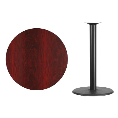 Flash Furniture 36'' Round Laminate Table Top With 24'' Round Bar Height Table Base 4 Flash Furniture 36'' Round Laminate Table Top With 24'' Round Bar Height Table Base - Image 2