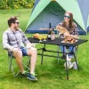 Tangkula Folding Camping Table Collapsible Aluminum Roll Up Beach Table With Carrying Bag 4-Level Adjustable Height Dark/Silver -Furniture Specialty Store GUEST a8489037 d8ec 409d 8074 3f3184b2d9a9