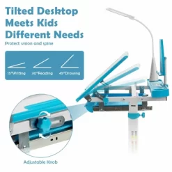 Costway Height Adjustable Kids Study Table And Chair Set W/Bookstand & Light Pink/Light Blue -Furniture Specialty Store GUEST a9107810 acc0 4dfb a909 e7aa739a483e