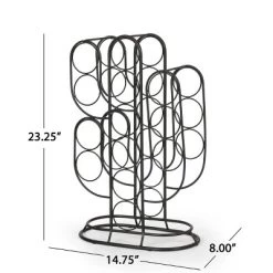 Ferrat Modern Industrial 13 Bottle Tabletop Cactus Wine Rack Black - Christopher Knight Home -Furniture Specialty Store GUEST a927598a 6a82 4669 91fd ad175d4a986e