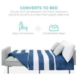 Best Choice Products Convertible Living Room Linen Fabric Tufted Split-Back Futon Sofa W/ 2 Pillows -Furniture Specialty Store GUEST a96588d1 9a87 4f4a 8ef9 2a003adf9e1a