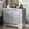 Tenaya 2 Drawer Nightstand With Hidden Drawer And USB Ports Silver - HOMES: Inside + Out