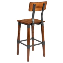 Emma And Oliver 4 Pack Commercial Grade Rustic Walnut Industrial Style Wood Dining Barstool -Furniture Specialty Store GUEST aa93e362 6a81 4e6d be0b ebf2582a3b0a
