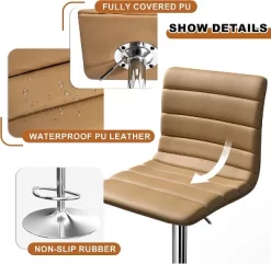 Hywela Bar Stools, Modern PU Leather Adjustable Swivel Barstools, Armless Kitchen Island Counter Bar Stools With Bigger Base, Set Of 2,Stylish- The Pop Home -Furniture Specialty Store GUEST aa9ddabe a846 4266 acc7 c9181cc3fda0