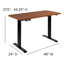 Flash Furniture 48"W X 24"D Electric Height Adjustable Standing Desk With Mesh Swivel Ergonomic Task Office Chair -Furniture Specialty Store GUEST aae78100 7da3 4650 acf5 ca355a87de95