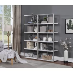 74" Shining Star Champagne Bookcase With Shelves White - Treasure Trove Accents -Furniture Specialty Store GUEST ab63bf77 d3fd 4cdf 9c93 62186bce5e4c