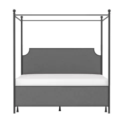 Mcarthur Metal And Upholstered Canopy Bed Matte Black/Gray Fabric - Hillsdale Furniture -Furniture Specialty Store GUEST ac1a0083 4d4f 4b53 a29e db9105c8f018