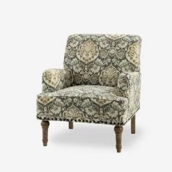 Reggio Traditional Wooden Upholstered Armchair With Floral Patterns And Nailhead Trim | ARTFUL LIVING DESIGN -Furniture Specialty Store GUEST ac23005b f2a0 4c0f af3e bc3b12b62872