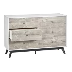 Crislana Mid-Century Modern 6 Drawer Dresser Gray/White - Buylateral -Furniture Specialty Store GUEST ad57d33a 7e14 4c8f b83f 54b86f6bff8a