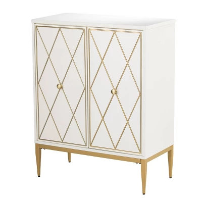 Nessnal 2 Door Accent Cabinet Cream/Gold - Aiden Lane 6 Nessnal 2 Door Accent Cabinet Cream/Gold - Aiden Lane - Image 4