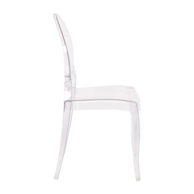 Emma And Oliver Set Of 4 Multifunctional Transparent Polycarbonate Resin Stacking Accent Chair With Extra Wide Seat For Vanity, Dining Room, Bedroom & Outdoor Events 12 Emma And Oliver Set Of 4 Multifunctional Transparent Polycarbonate Resin Stacking Accent Chair With Extra Wide Seat For Vanity, Dining Room, Bedroom & Outdoor Events - Image 10