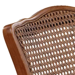 2pc French Cane Folding Chairs Fruitwood - Stakmore