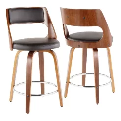 Set Of 2 Cecina Upholstered Counter Height Barstools - Lumisource