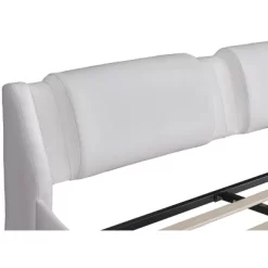 Upholstered Faux Leather Platform Bed With LED Light Bed Frame With Slatted-ModernLuxe -Furniture Specialty Store GUEST af387f15 c215 429f ad22 40b3c92f0f2f