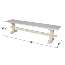 72" Trestle Bench Unfinished - International Concepts -Furniture Specialty Store GUEST af5748b2 5c3a 4a90 ba1d c81d8a2b055c