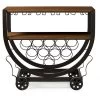Triesta Antiqued Vintage Industrial Metal & Wood Wheeled Wine Rack Cart - Baxton Studio -Furniture Specialty Store GUEST af5febc0 1b17 43da baa3 b75251ff44d4