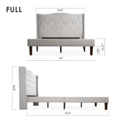 Amabel Upholstered Platform Bed Modern Tufted Wingback Headboard Light Gray - Mellow -Furniture Specialty Store GUEST af903739 afb6 4e08 9cfb 173c0d77da12