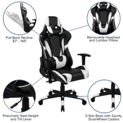 Flash Furniture Gaming Desk And Reclining Gaming Chair Set With Cup Holder, Headphone Hook & 2 Wire Management Holes -Furniture Specialty Store GUEST af97460e 5506 4f72 9d74 a85b749ecc9a