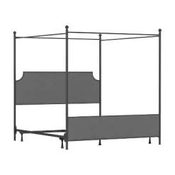 Mcarthur Metal And Upholstered Canopy Bed Matte Black/Gray Fabric - Hillsdale Furniture -Furniture Specialty Store GUEST b0101a32 2cdd 4411 a265 5a68f9178861