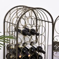 HOMCOM 45 Bottle Wrought Iron Wine Rack Jail With Lock - Antique Bronze -Furniture Specialty Store GUEST b03a2298 ca51 48a7 9601 9b2f9bc9d008