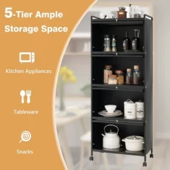 Costway 5-Tier Kitchen Baker's Rack Storage Cabinet Mobile Microwave Stand Flip-up Doors -Furniture Specialty Store GUEST b0768aff dac8 4817 aa23 2c14c865de10