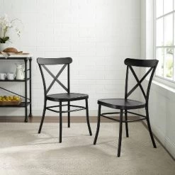 Set Of 2 Camille Dining Chair Matte Black - Crosley -Furniture Specialty Store GUEST b0a8365e 3a7d 456d 94d3 3f7398727426