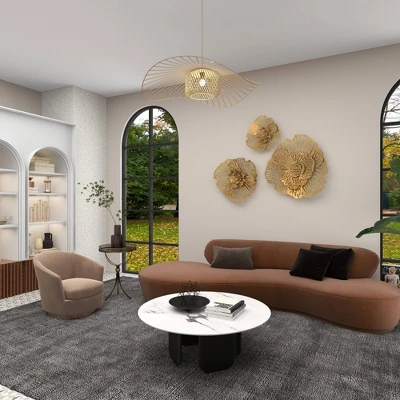 Metal And Glass Round Pedestal Table Gold - Olivia & May 12 Metal And Glass Round Pedestal Table Gold - Olivia & May - Image 10