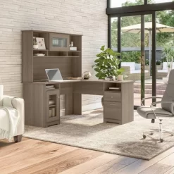 Cabot 60W L Shaped Computer Desk With Hutch - Bush Furniture