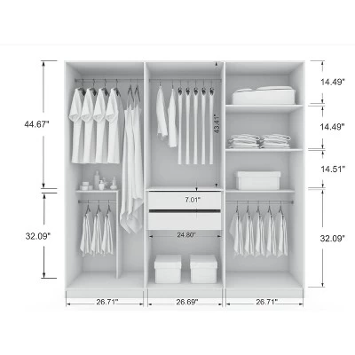 Gramercy Wardrobe Armoire Closet - Manhattan Comfort 4 Gramercy Wardrobe Armoire Closet - Manhattan Comfort - Image 2