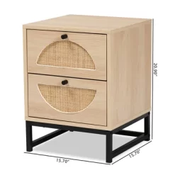 Ardon Bohemian Wood And Metal 1 Drawer Nightstand With Rattan Light Brown/Black - Baxton Studio -Furniture Specialty Store GUEST b131a5ca b2bc 4462 8d55 0abd8028ab1b