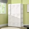 HOMCOM Portable Wardrobe Closet, Bedroom Armoire, Foldable Clothes Organizer With Cube Storage, Hanging Rods, And Magnet Doors, White -Furniture Specialty Store GUEST b133ca3b 5050 45bd a939 51d76a437791
