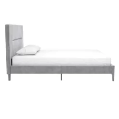 Westerleigh Upholstered Platform Bed With Minimalist Tufted Headboard Light Gray - CosmoLiving By Cosmopolitan -Furniture Specialty Store GUEST b1f74fd7 d1ef 450a b4be 96bf5d86629f