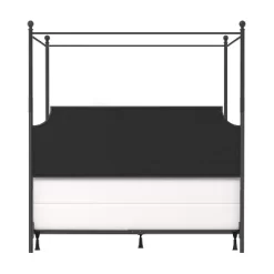 Mcarthur Metal And Upholstered Canopy Bed Matte Black/Gray Fabric - Hillsdale Furniture -Furniture Specialty Store GUEST b2774fa4 6572 42de 9f23 2a1682a9a06f