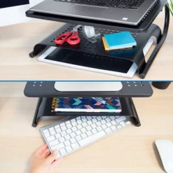 Mount-It! 2 Tier Desk Organizer Riser | Computer Monitor Stand With Keyboard Storage Shelf For Desktops, Laptops, Printers, Home Office Space Saver -Furniture Specialty Store GUEST b29c58ac 0f96 43bd 9f94 9837b95e9bd2