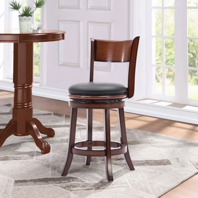 Palmetto Swivel Hardwood Counter Height Barstool Brandy - Boraam 3 Palmetto Swivel Hardwood Counter Height Barstool Brandy - Boraam