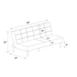 Bowie Upholstered Futon - Room & Joy -Furniture Specialty Store GUEST b47d8c3d 4ff2 41ac ad4d ae7ed6219b5d