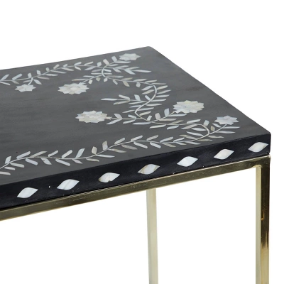 Eclectic Wood Console Table Gold - Olivia & May 4 Eclectic Wood Console Table Gold - Olivia & May - Image 2