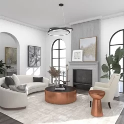 Metal Pedestal Stool Flat Top Copper - Olivia & May -Furniture Specialty Store GUEST b52efcfe d554 42b0 9f9b 727b8ff85e30