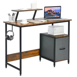 Costway Computer Desk Writing Workstation Home Office W/ Movable Storage Rack & Shelf -Furniture Specialty Store GUEST b5388797 5c35 481f aebe ba630ccd7652