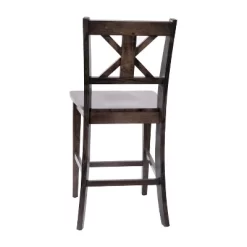 Emma And Oliver Set Of 2 Wooden Modern Farmhouse Bar Height Dining Stool With Decorative Carved Backrest And Wood Seat -Furniture Specialty Store GUEST b55815a9 8431 444f aaf6 f993c90574b0