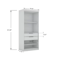 Set Of 2 Mulberry 2.0 Wardrobe Closet White - Manhattan Comfort -Furniture Specialty Store GUEST b57e9daf 6618 40f9 a86f 9c551fda6230