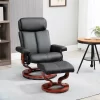HOMCOM Recliner Chair With Ottoman, 360° Swivel Reclining Chair With Wood Base And Matching Footrest, Black 1 HOMCOM Recliner Chair With Ottoman, 360° Swivel Reclining Chair With Wood Base And Matching Footrest, Black -Furniture Specialty Store GUEST b594ad6b 4906 49d1 95ae 62ad32ef5ede