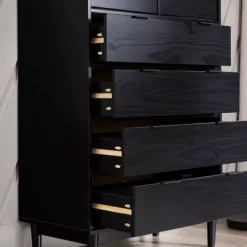 Mid-Century Modern Solid Wood 6 Drawer Vertical Dresser - Saracina Home -Furniture Specialty Store GUEST b5fe320b c3da 49e6 985f 60a942767455