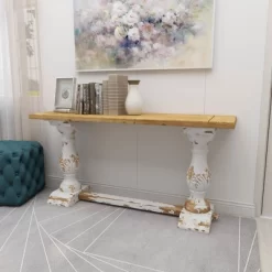 Vintage Wood Console Table White - Olivia & May 19 Vintage Wood Console Table White - Olivia & May -Furniture Specialty Store GUEST b6088947 0260 4834 bb03 b8b87be066cc