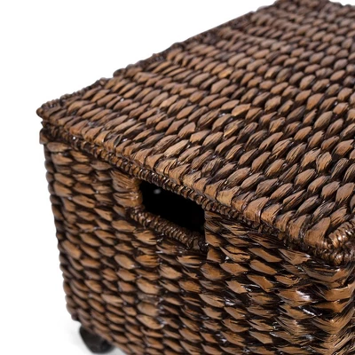 BirdRock Home Rolling Legal Letter File Organizer With Lid For Office - Brown Wash 9 BirdRock Home Rolling Legal Letter File Organizer With Lid For Office - Brown Wash - Image 7