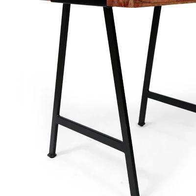Mcmullen Handcrafted Boho Mango Wood End Table Natural/Black - Christopher Knight Home 8 Mcmullen Handcrafted Boho Mango Wood End Table Natural/Black - Christopher Knight Home - Image 6