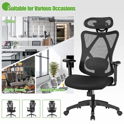 Costway Ergonomic High Back Mesh Office Chair W/ Adjustable Lumbar Support 10 Costway Ergonomic High Back Mesh Office Chair W/ Adjustable Lumbar Support - Image 8