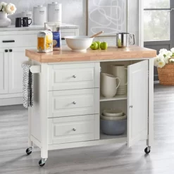 Monterey Kitchen Cart White - Buylateral -Furniture Specialty Store GUEST b8311d2e e0f2 4eb6 873b 79d884b709ce
