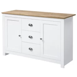 HOMCOM Kitchen Sideboard With Adjustable Shelves, Dining Buffet Cabinet With 3 Storage Drawers, White -Furniture Specialty Store GUEST b8cf04e6 2abf 49cd 9dad d3439fe502d2