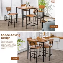 Costway 5-Piece Industrial Dining Table Set W/ Counter Height Table & 4 Bar Stools -Furniture Specialty Store GUEST b999fb26 70d6 4eba b8e0 75cef703c7dd